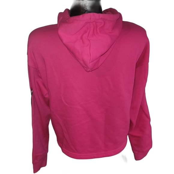 Puma Cropped Pullover Hoodie in Hot Pink S - Picture 6 of 7